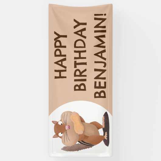 Schattigee grappige chipmunk gepersonaliseerde car spandoek (Verticaal)