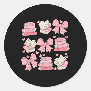 Schattigee Grappige Coquette Bow Koffie en Boeken  Ronde Sticker