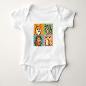 Schattigee grappige dieren romper (Voorkant)
