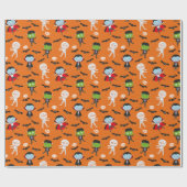 Schattigee grappige Dracula Halloween Vampire op s Cadeaupapier (Vlak)