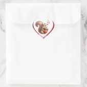 Schattigee grappige eekhoorn Valentijnsdag Hart Sticker (Tas)