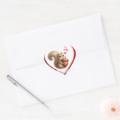 Schattigee grappige eekhoorn Valentijnsdag Hart Sticker (Envelop)