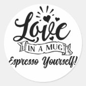 Schattigee grappige Expresso sticker (Voorkant)