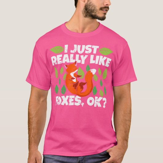 Schattigee grappige Fox Lover Quote Ik hou gewoon  T-shirt (Voorkant)