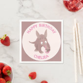 Schattigee grappige gepersonaliseerde aardvark ver servet (Insitu)