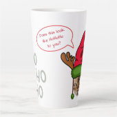 Schattigee Grappige Gepersonaliseerde Kat in Xmas  Latte Mok (Voorkant)