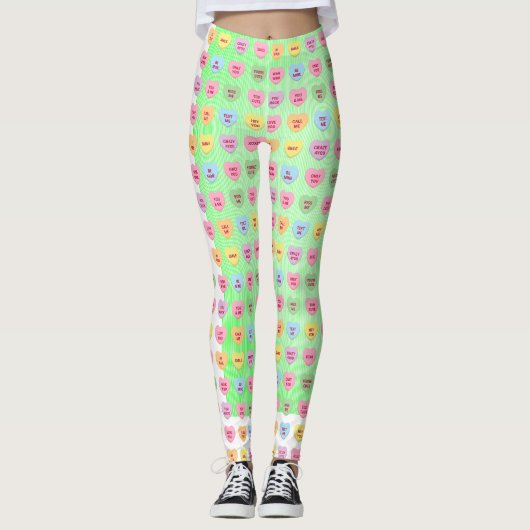 Schattigee grappige girly aangepaste conversatie s leggings (Voorkant)