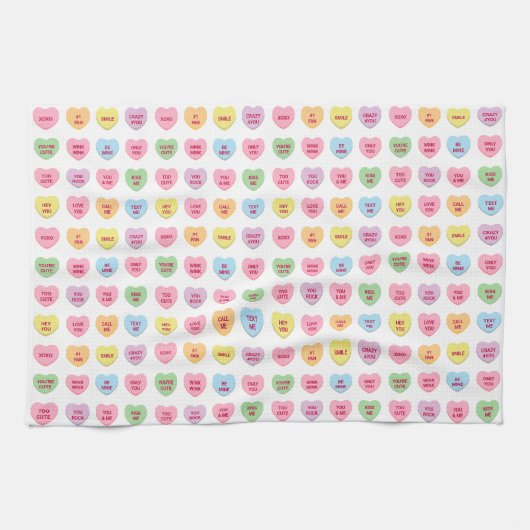 Schattigee grappige girly aangepaste conversatie s theedoek (Horizontaal)