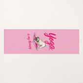 Schattigee Grappige Girly Hot Pink Pug Yogamat (Voorkant (horizontaal))
