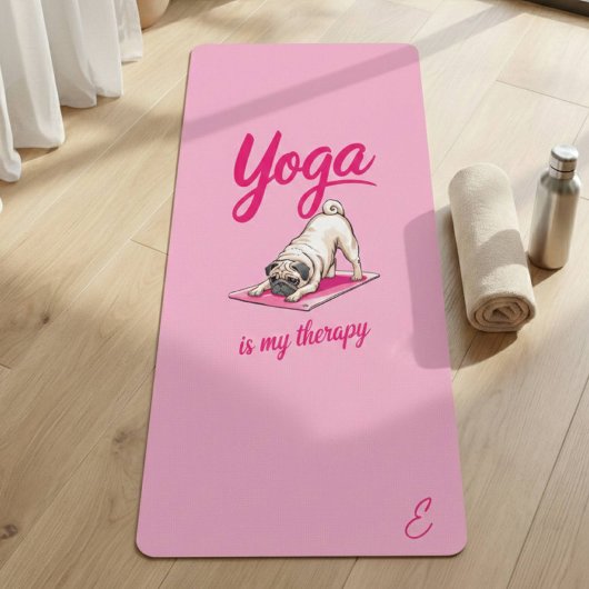 Schattigee Grappige Girly Hot Pink Pug Yogamat