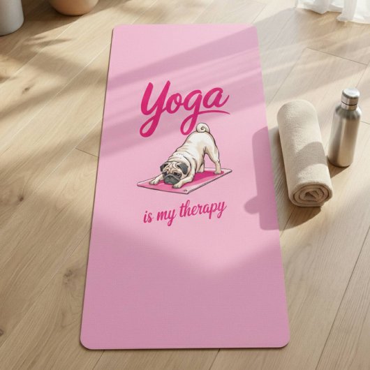 Schattigee Grappige Girly Hot Pink Pug Yogamat