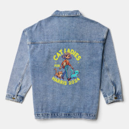 Schattigee Grappige Girly Kinderloze Cat Lady Kama Denim Jacket