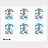 Schattigee Grappige Girly Kinderloze Cat Lady Kama Ronde Sticker (Vel)