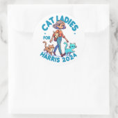 Schattigee Grappige Girly Kinderloze Cat Lady Kama Ronde Sticker (Tas)