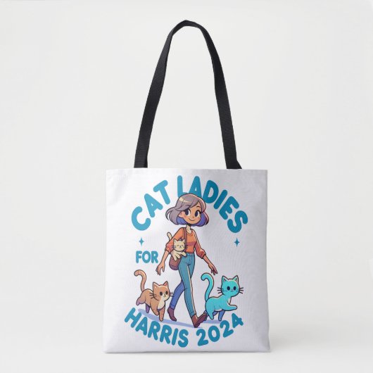 Schattigee Grappige Girly Kinderloze Cat Lady Kama Tote Bag (Voorkant)