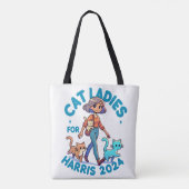 Schattigee Grappige Girly Kinderloze Cat Lady Kama Tote Bag (Achterkant)