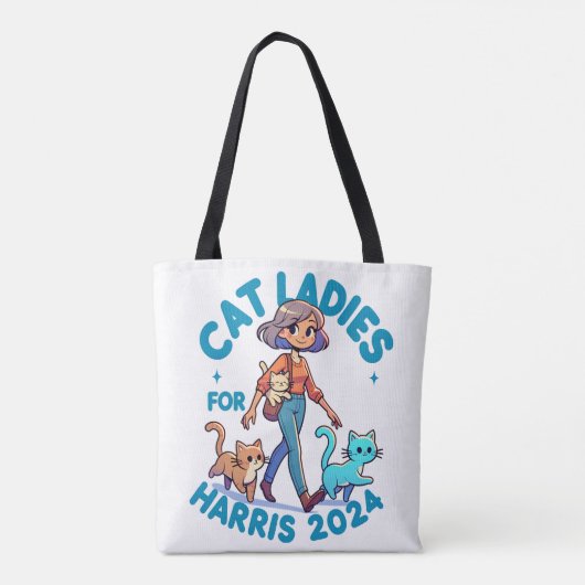 Schattigee Grappige Girly Kinderloze Cat Lady Kama Tote Bag (Achterkant)