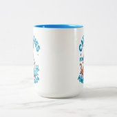 Schattigee Grappige Girly Kinderloze Cat Lady Kama Tweekleurige Koffiemok (Center)