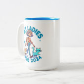 Schattigee Grappige Girly Kinderloze Cat Lady Kama Tweekleurige Koffiemok (Voorkant links)