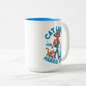 Schattigee Grappige Girly Kinderloze Cat Lady Kama Tweekleurige Koffiemok (Voorkant rechts)