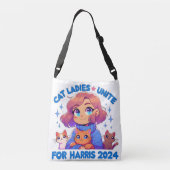 Schattigee Grappige Girly Kinderloze Cat Lady Unit Crossbody Tas (Achterkant)