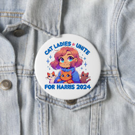Schattigee Grappige Girly Kinderloze Cat Lady Unit Ronde Button 4,0 Cm