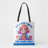 Schattigee Grappige Girly Kinderloze Cat Lady Unit Tote Bag (Voorkant)