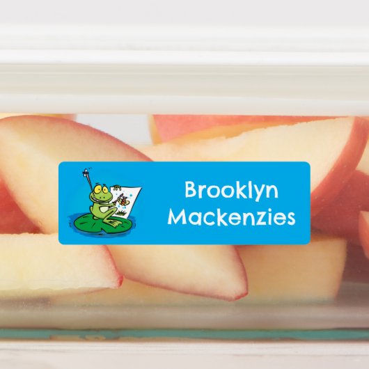 Schattigee grappige groene kikker cartoon geperson labels (Aangebracht)