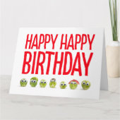 Schattigee grappige groente happy birthday opvouwb kaart (Voorkant)