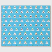 Schattigee grappige haaien in felle kleuren op lic cadeaupapier (Vlak)