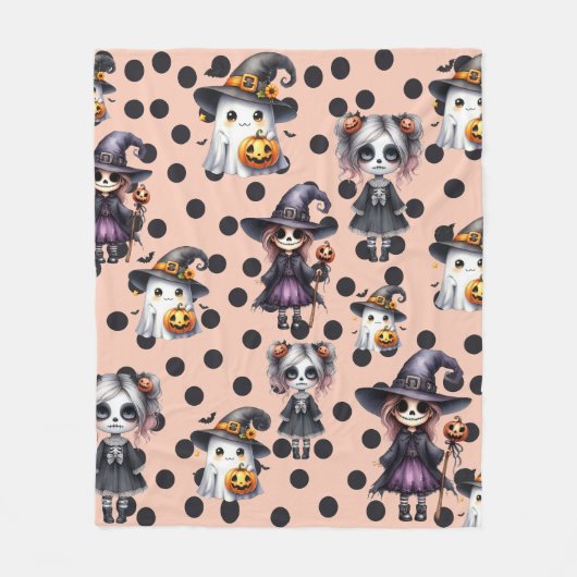 Schattigee Grappige Halloween Fleece Deken (Voorkant)