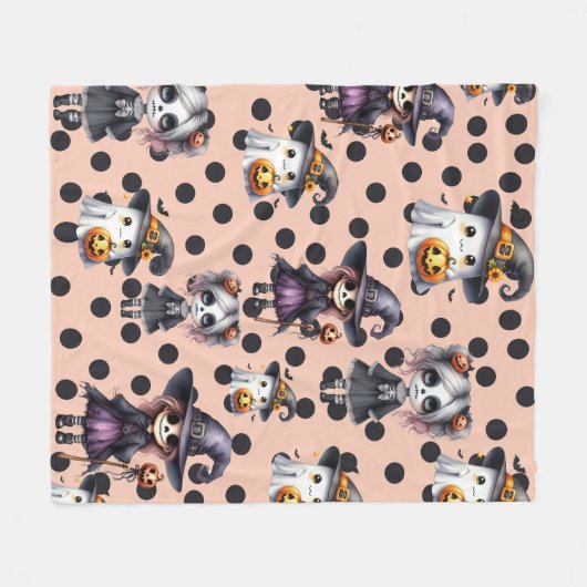 Schattigee Grappige Halloween Fleece Deken (Voorkant (Horizontaal))