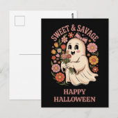 Schattigee Grappige Halloween Sweet Savage Bloemen Briefkaart (Voorkant / Achterkant)