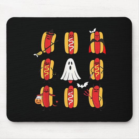Schattigee Grappige Halloweiners Hot Dog Ghosts Ha Muismat (Voorkant)