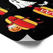 Schattigee Grappige Halloweiners Hot Dog Ghosts Ha Poster (Hoek)
