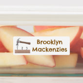 Schattigee, grappige hamer en spijkers cartoon gep labels (Aangebracht)