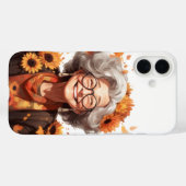 SCHATTIGEE GRAPPIGE HERFST OMA MET ZONNEBLOEMEN Case-Mate iPhone CASE (Achterkant (horizontaal))