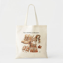Schattigee Grappige Herfst Winkelen in Bezig Tote Bag