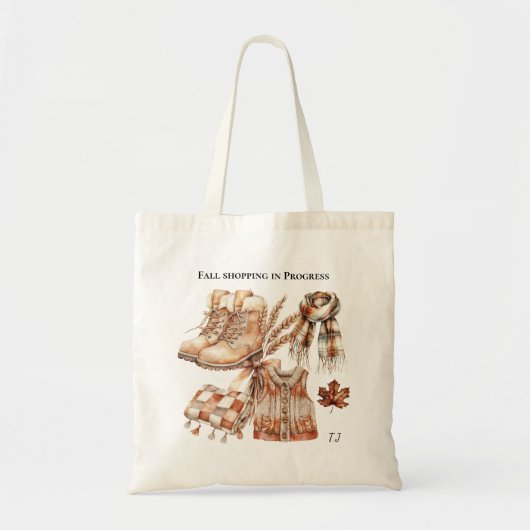 Schattigee Grappige Herfst Winkelen in Bezig Tote Bag (Voorkant)