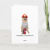 Schattigee/grappige hond Vaderdag voor brandweerma Kaart (Achterkant)