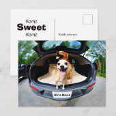 Schattigee grappige honden gaan voor autorit verhu briefkaart (Voorkant / Achterkant)