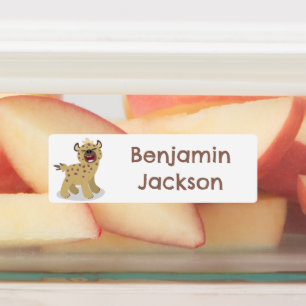 Schattigee grappige hyena lachen cartoon gepersona labels