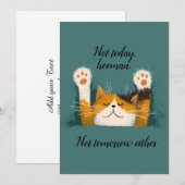 Schattigee grappige kat dutje feestdagenkaart (Voorkant / Achterkant)