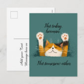 Schattigee grappige kat dutje feestdagenkaart (Voorkant / Achterkant)