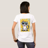 Schattigee grappige kat grap zonnebril t-shirt (Achterkant volledig)