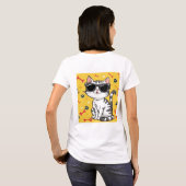 Schattigee grappige kat grap zonnebril t-shirt (Achterkant volledig)
