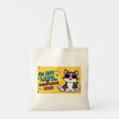 Schattigee grappige kat grap zonnebril winkelen ca tote bag (Achterkant)