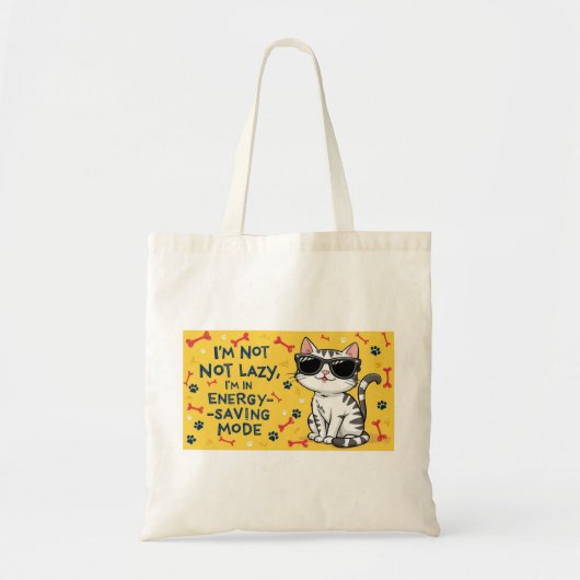 Schattigee grappige kat grap zonnebril winkelen ca tote bag (Voorkant)
