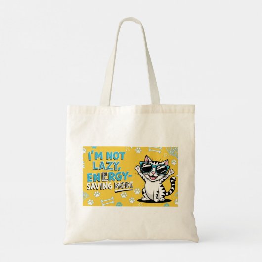 Schattigee grappige kat grap zonnebril winkelen ca tote bag (Achterkant)