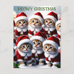 Schattigee Grappige Kat Kitten Meowy Kerst Briefkaart